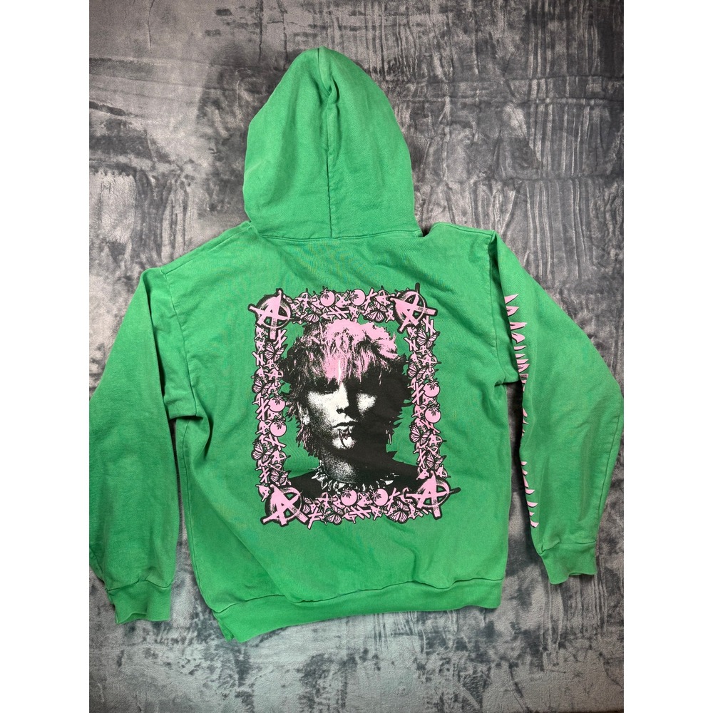 Machine Gun Kelly Hoodie Mens L Green MGK XX Graphic Sweatshirt Streetwear Tour